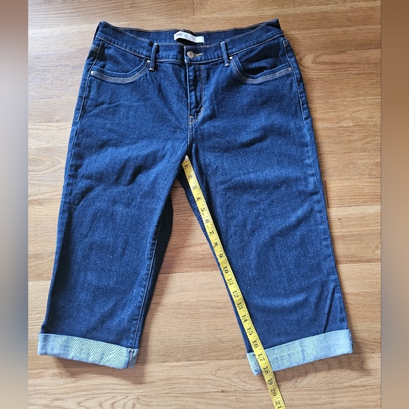 Levi's Stretch Capri Jeans Women's Size 12 Cuffed Leg 31" Waist X 18" Inseam Len - Picture 11 of 15